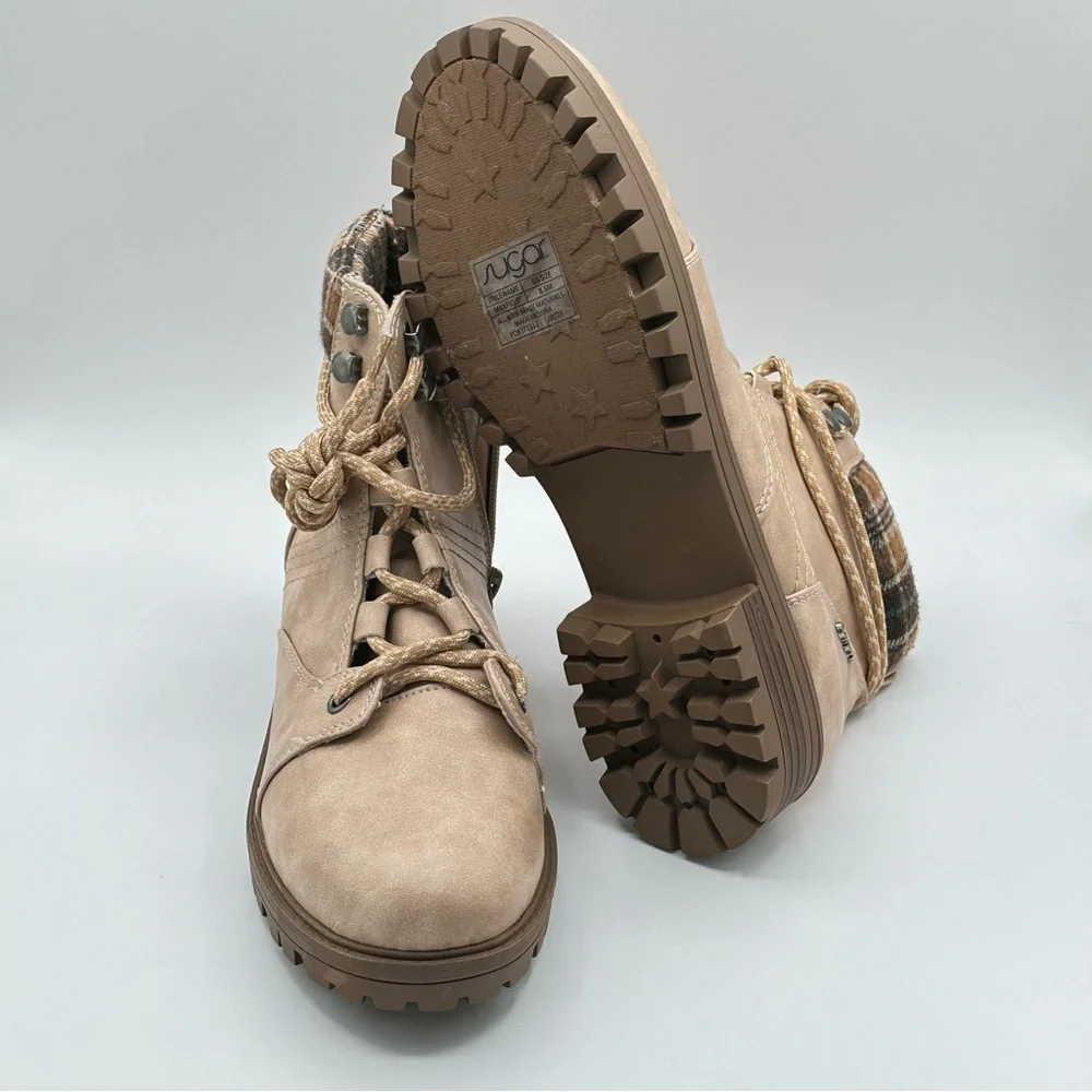 Women’s Sugar Cream Ankle Boots Size 8.5 - Picture 5 of 8